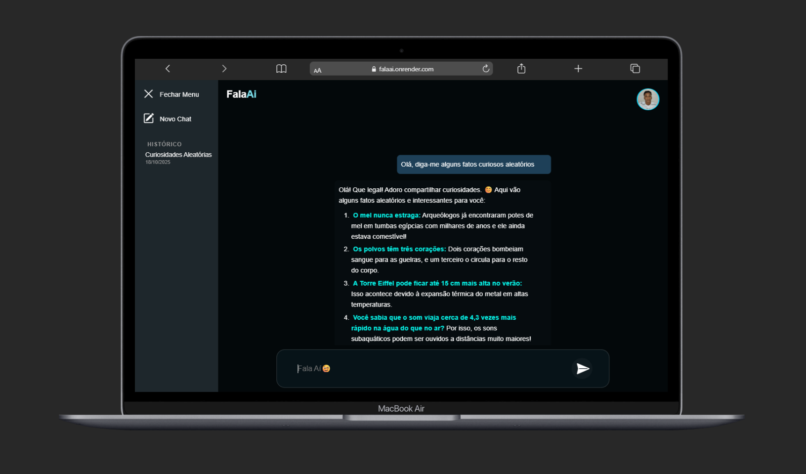 Captura de tela do Projeto A