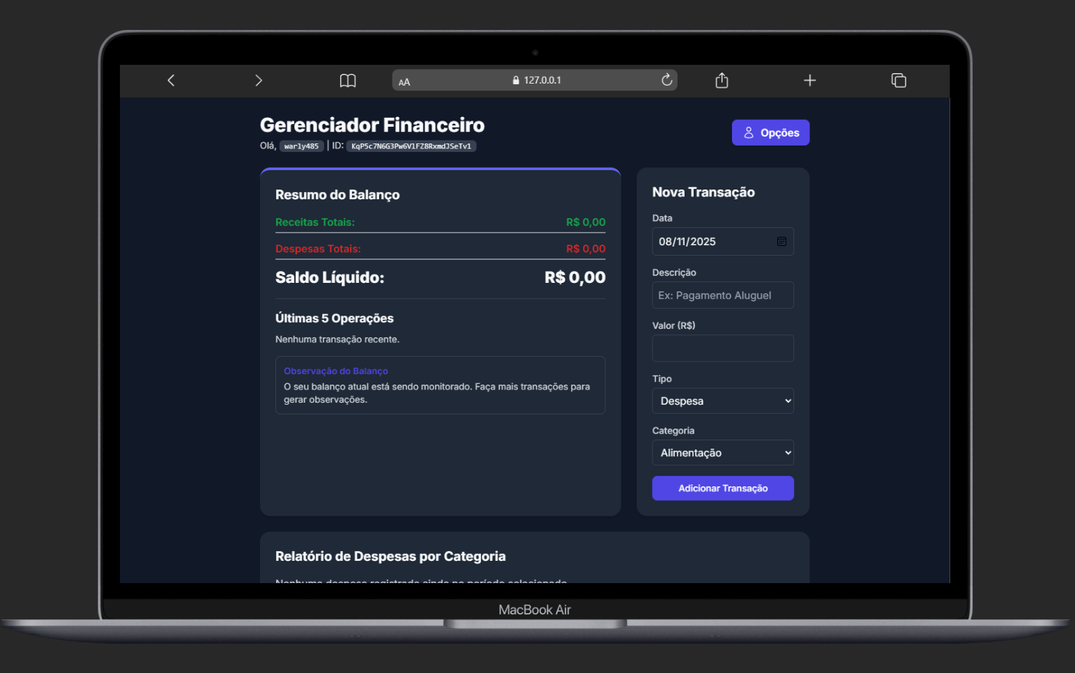 Captura de tela do Projeto C
